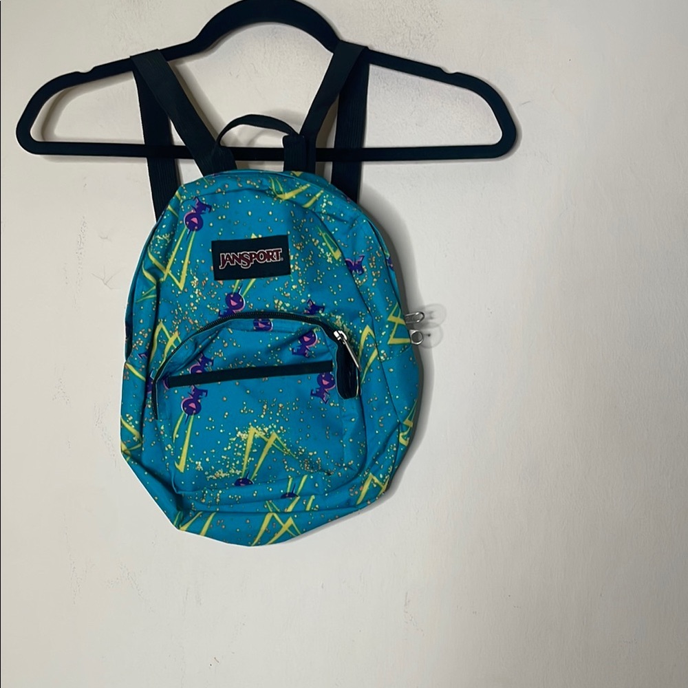 Jansport Blue and Yellow Lightning Bolt Backpack